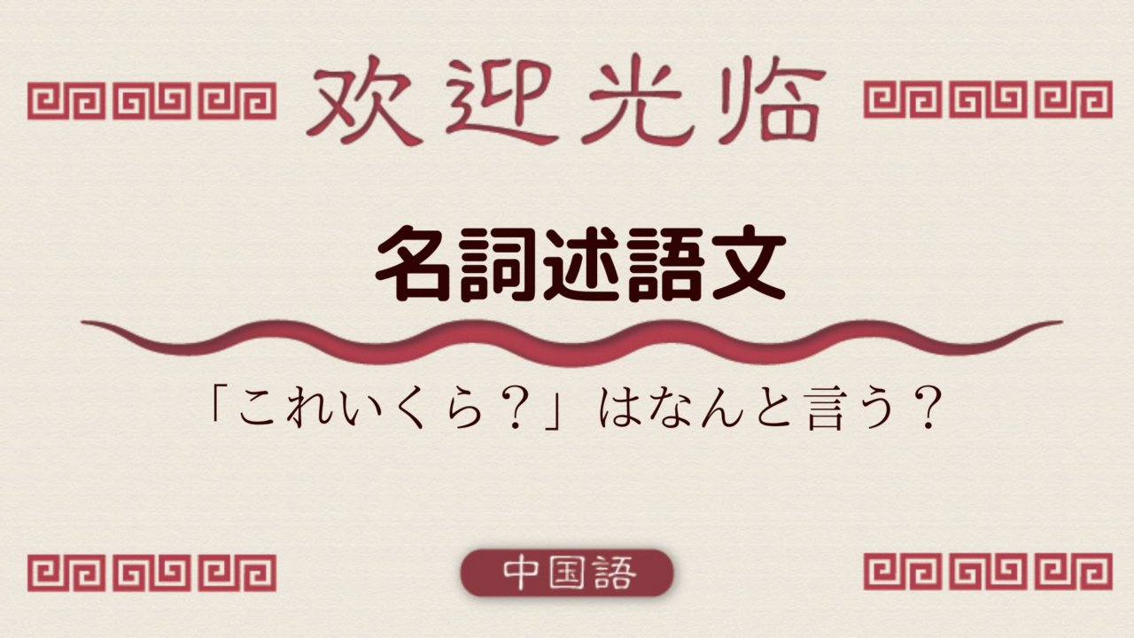 中国語文法基礎 名詞述語文 これいくら 外大 Net