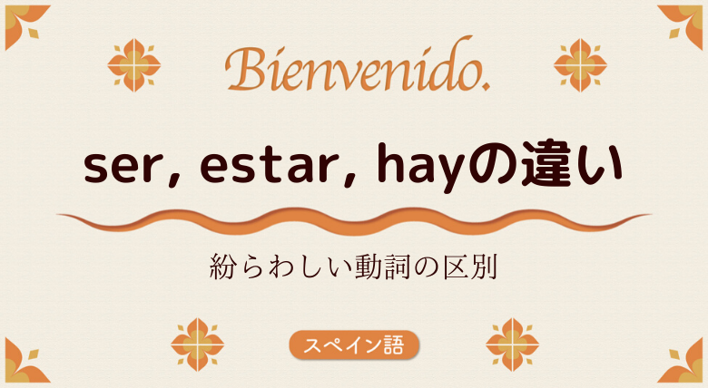 スペイン語総復習 Ser Estar Hayの違い 外大 Net